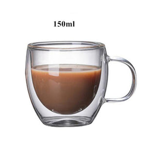 Heat-resistant Double Wall Glass Coffee Mugs